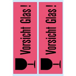 HERMA Hinweisetiketten "Vorsicht Glas", 39 x 118 mm