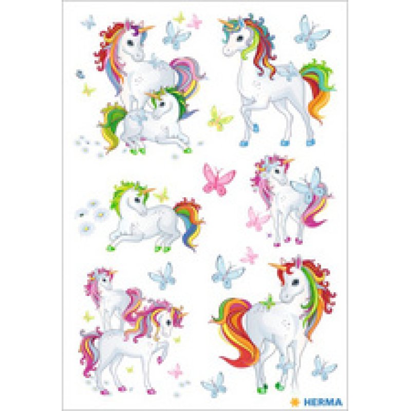 HERMA Autocollants DECOR "Bébé licorne", pailleté