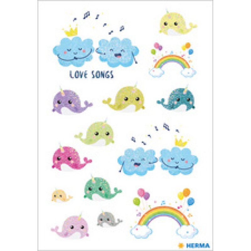 HERMA Sticker DECOR "Love Songs", pailleté