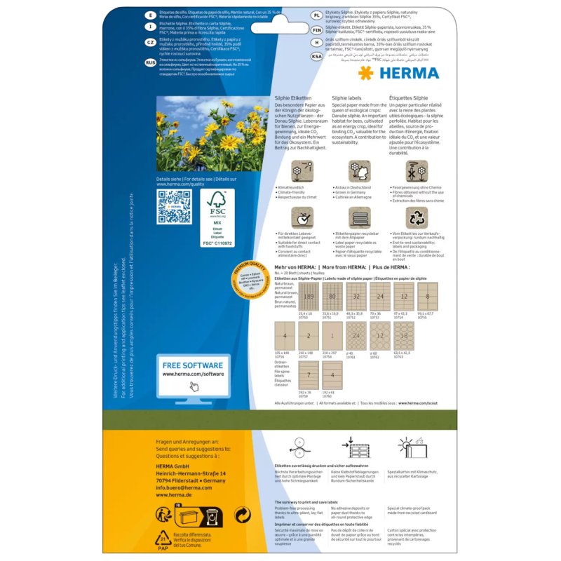 HERMA 10762 self-adhesive label Round Permanent Brown 240 pc(s)