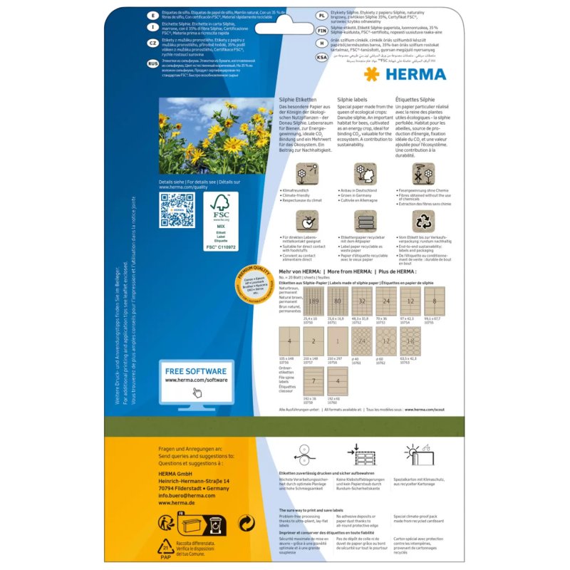 HERMA 10763 self-adhesive label Ellipse Permanent Brown 360 pc(s)