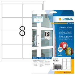 HERMA 10795 étiquette auto-collante Rectangle aux angles arrondis Permanent Blanc 160 pièce(s)