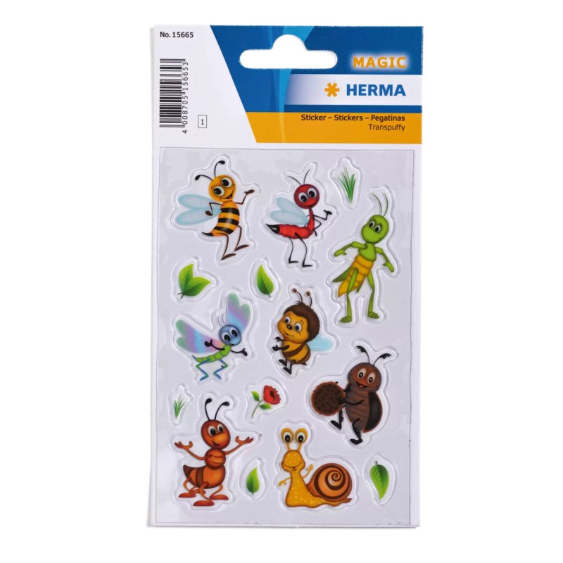 HERMA Sticker transpuffy MAGIC Animaux de la prairie