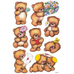HERMA Stickers DECOR "ours avec fleurs"