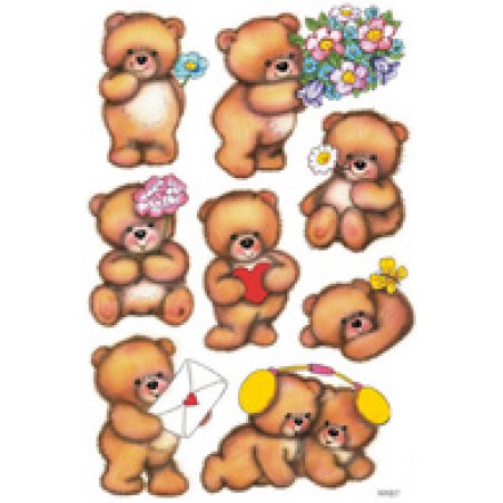 HERMA Stickers DECOR "ours avec fleurs"