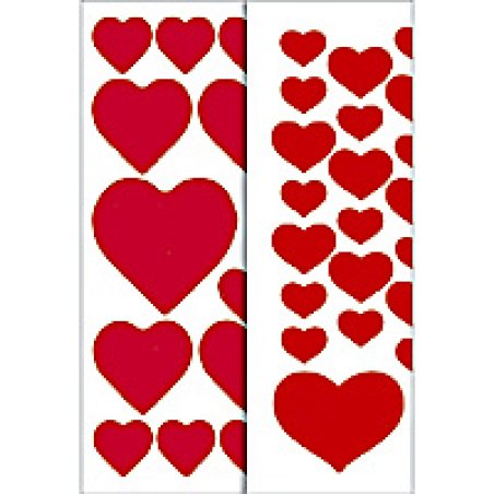 HERMA DECOR stickers hearts red 3 sheets étiquette auto-collante