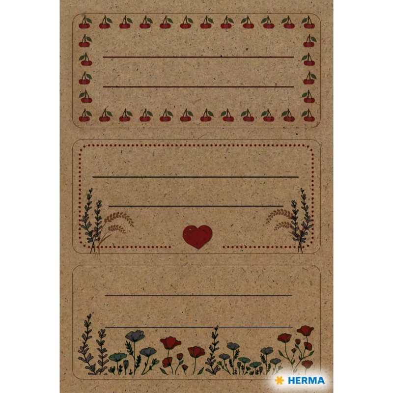 HERMA 15747 self-adhesive label Rectangle Permanent Brown, Natural 9 pc(s)