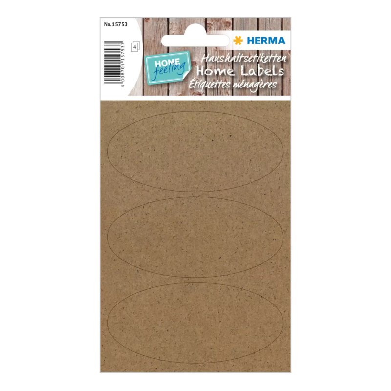 HERMA 15753 self-adhesive label Oval Permanent Brown 12 pc(s)