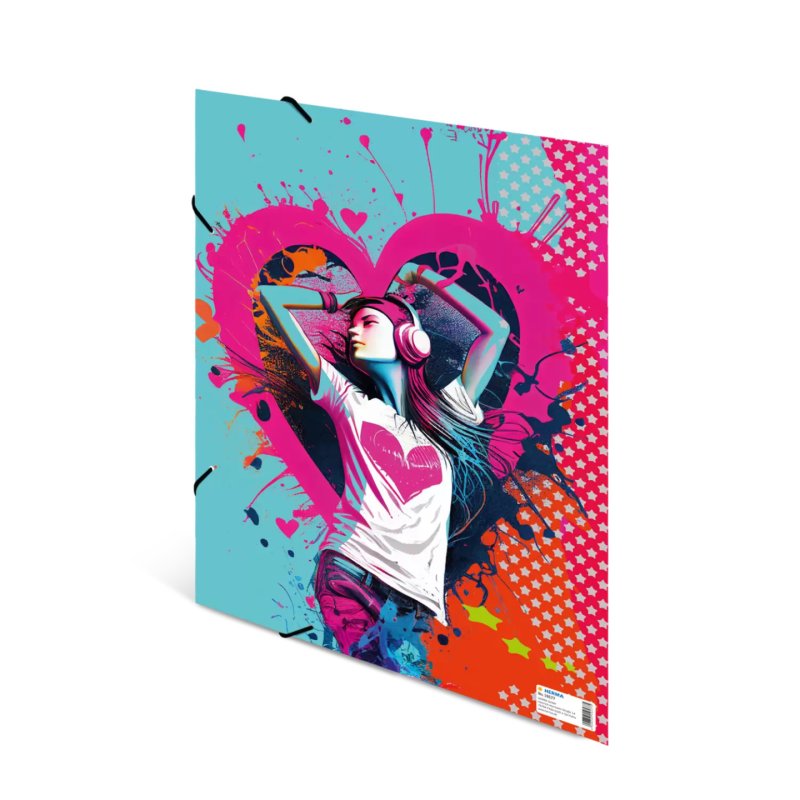 HERMA Chemise à élastique "Music Girl", carton, A3