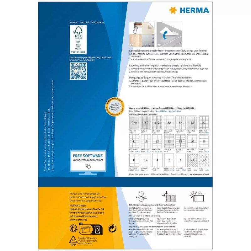 HERMA Etiquette universelle SPECIAL, 99,1 x 42,3 mm, blanc