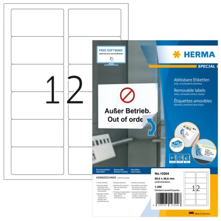 HERMA Etiquette universelle SPECIAL, 88,9 x 46,6 mm, blanc