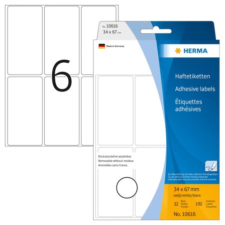 HERMA Etiquette "Movables" 34 x 67 mm, blanc