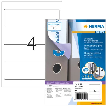 HERMA Etiquette dos de classeur "Movables" 192 x 61 mm,blanc
