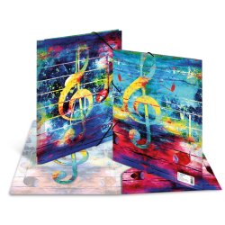 HERMA Chemise à élastiques "Artline", PP, A4, Music