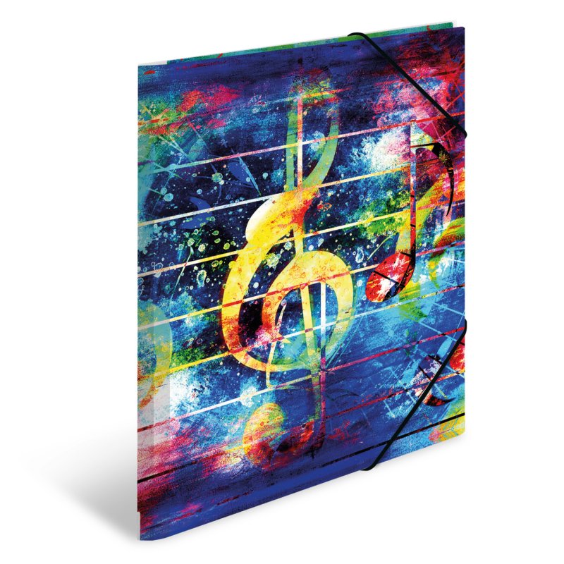 HERMA Chemise à élastiques "Artline", PP, A4, Music