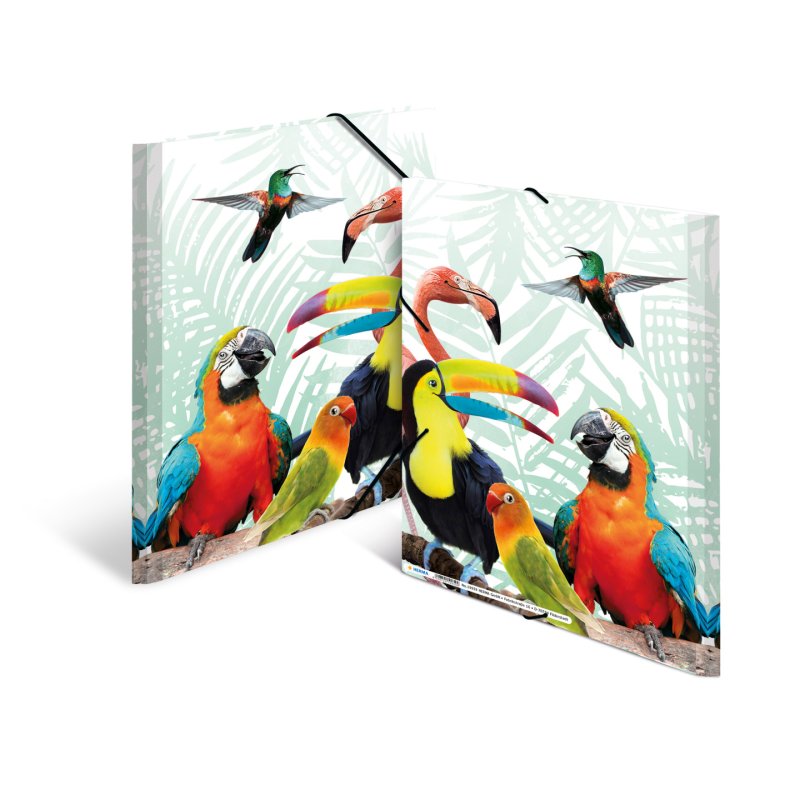 HERMA Chemise à élastiques Animaux exotiques, A4, oiseaux