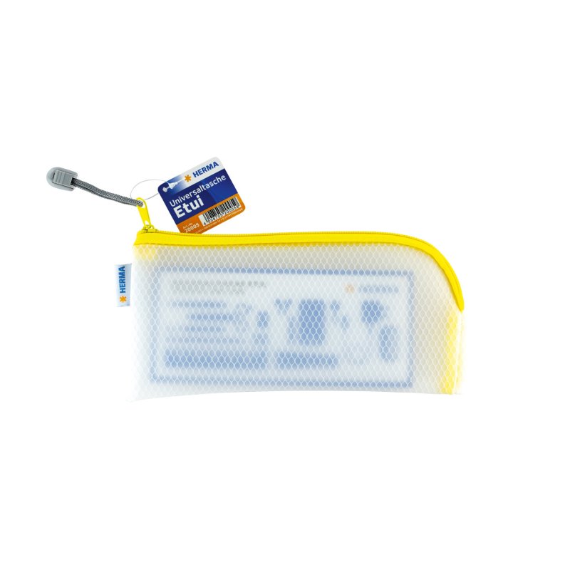 HERMA Pochette à fermeture à zip "Mesh Bags", jaune