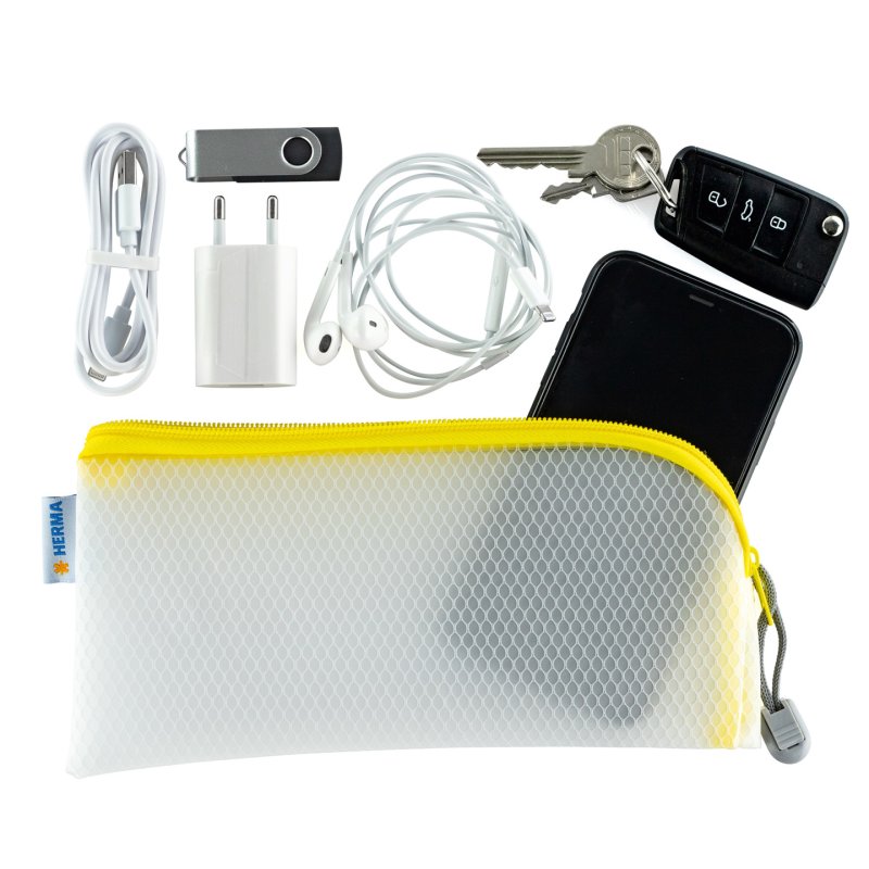 HERMA 20005 pencil case Hard pencil case EVA (Ethylene Vinyl Acetate) Transparent, Yellow