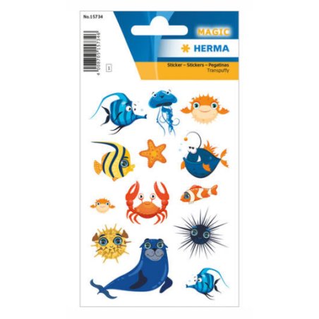HERMA Sticker MAGIC "Drôles d'animaux marins"