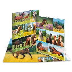 HERMA Chemise à élastiques "Chevaux dans le pré", carton, A4