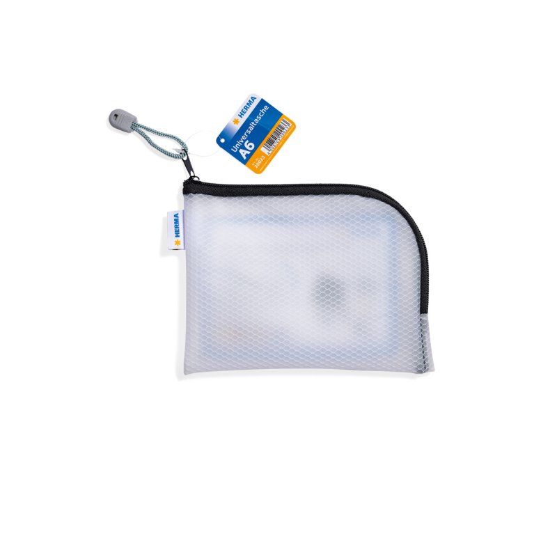 HERMA Pochette à fermeture à zip "Mesh Bags", A6, noir