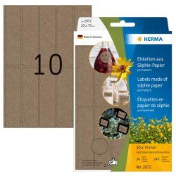 HERMA 2072 étiquette auto-collante Rectangle aux angles arrondis Permanent Marron 240 pièce(s)