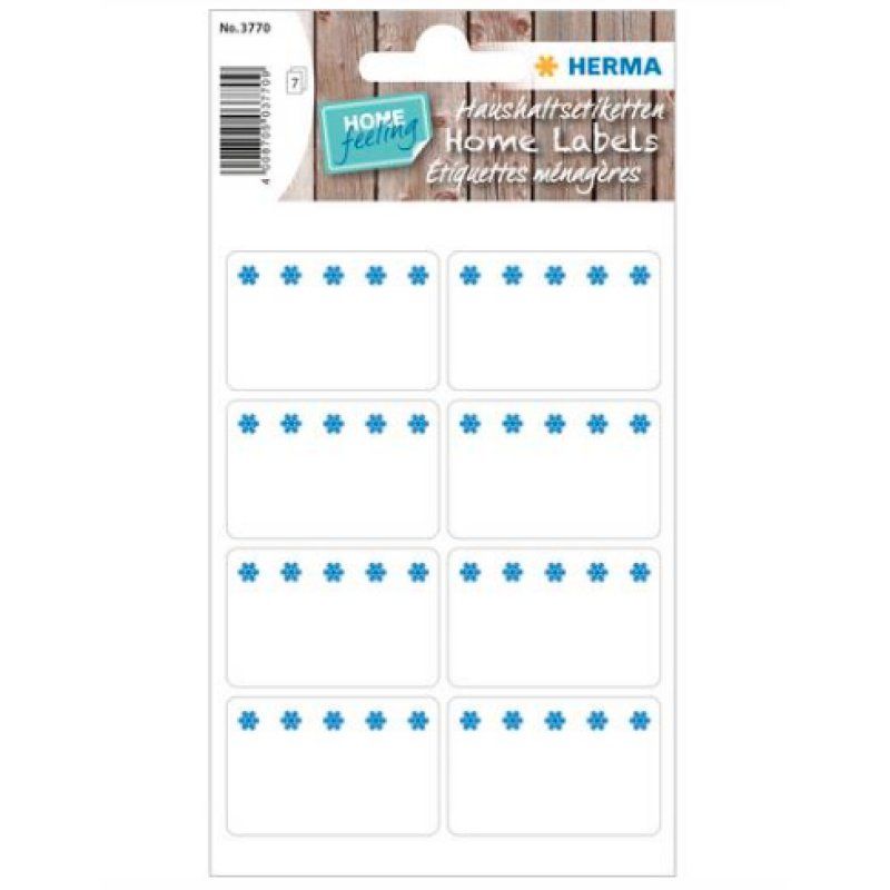 HERMA 4008705037709 étiquette non-adhésive 56 pièce(s) Bleu, Blanc Rectangle