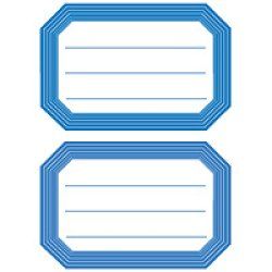 HERMA Étiquettes pour livres et cahiers, neutres, bord bleu, ligné, 82x36 mm