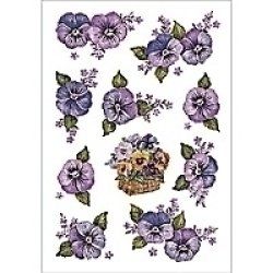 HERMA DECOR stickers pansy heads 3 sheets étiquette auto-collante