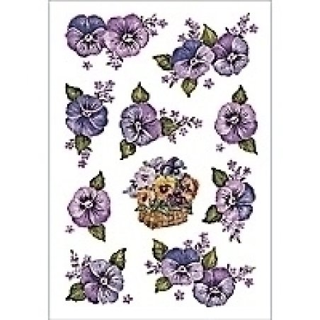 HERMA DECOR stickers pansy heads 3 sheets étiquette auto-collante