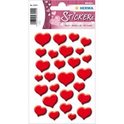 HERMA Red hearts, stone decorative sticker Film Permanent 27 pc(s)