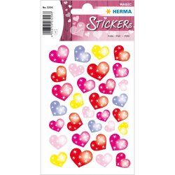 HERMA Sticker MAGIC "Coeurs étoilés", film plastique