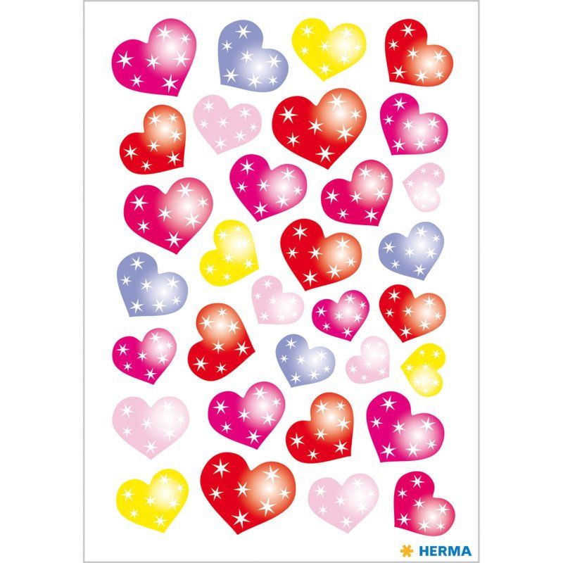 HERMA Dotted hearts, prismatic foil
