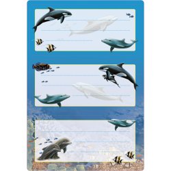 HERMA Etiquettes pour livres "Dauphins", 76 x 35 mm