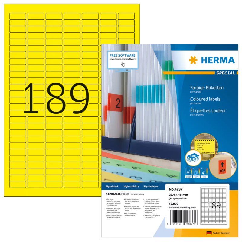 HERMA Etiquette universelle SPECIAL, 25,4 x 10 mm, jaune