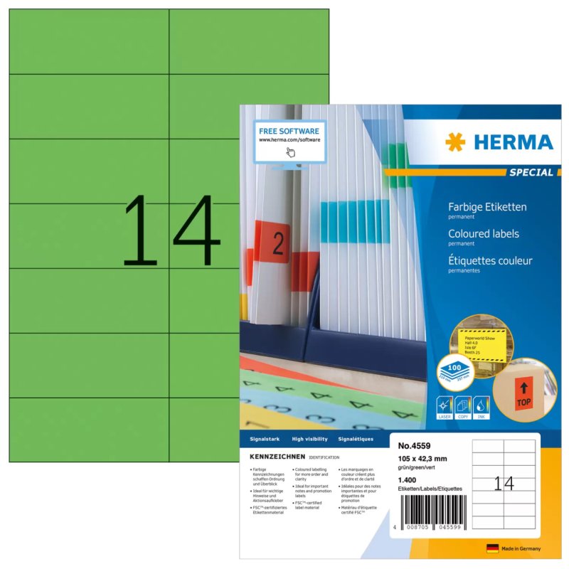 HERMA Etiquette universelle SPECIAL, 105 x 42,3 mm, vert