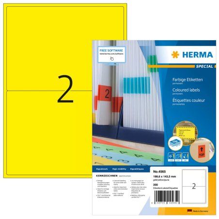 HERMA Etiquette universelle SPECIAL, 199,6 x 143,5 mm, jaune