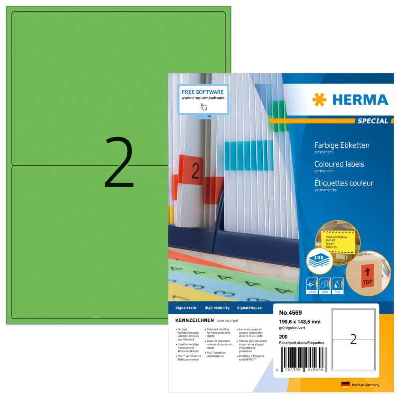 HERMA Etiquette universelle SPECIAL, 199,6 x 143,5 mm, vert