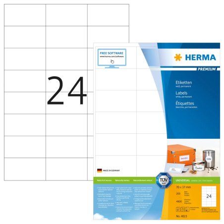 HERMA Labels Premium A4 70x37 mm white paper matt 4800 pcs.