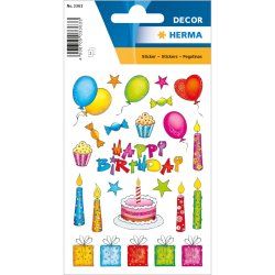 HERMA Sticker DECOR "anniversaire", scintillant