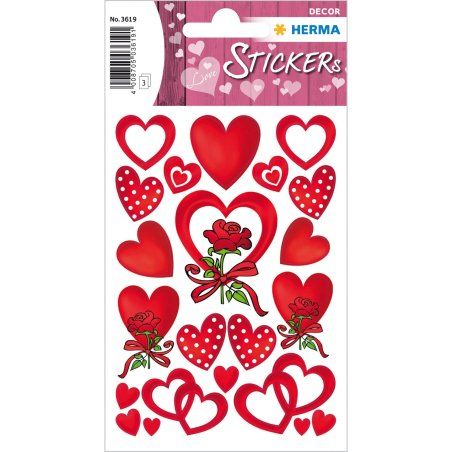 HERMA Sticker DECOR "Coeurs & Roses"