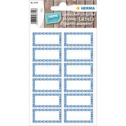 HERMA 3742 étiquette auto-collante Rectangle Permanent Bleu, Blanc 48 pièce(s)