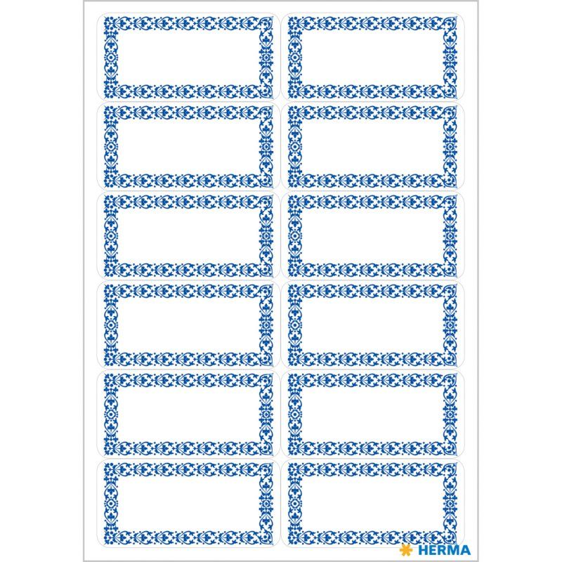 HERMA 3742 self-adhesive label Rectangle Permanent Blue, White 48 pc(s)