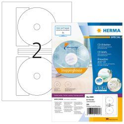 HERMA CD labels Maxi A4 Ø 116 mm white paper matt opaque 200 pcs.