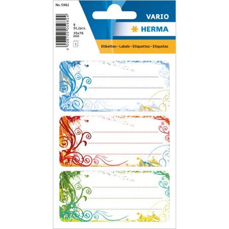 HERMA 5982 étiquette auto-collante Rectangle Permanent Multicolore 9 pièce(s)