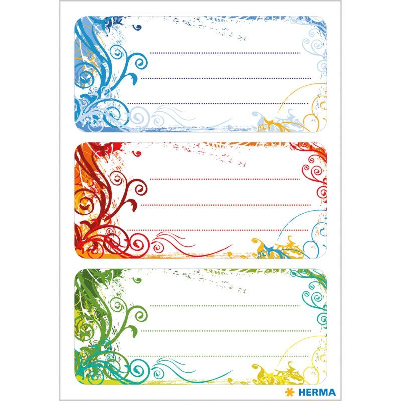 HERMA 5982 étiquette auto-collante Rectangle Permanent Multicolore 9 pièce(s)