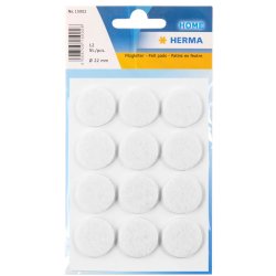HERMA Patins de feutre autocollants, diamètre: 22 mm, blanc