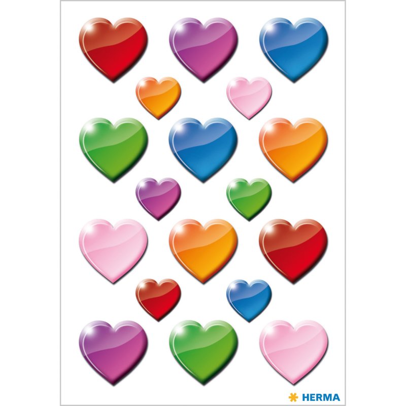 HERMA Stickers coloured hearts