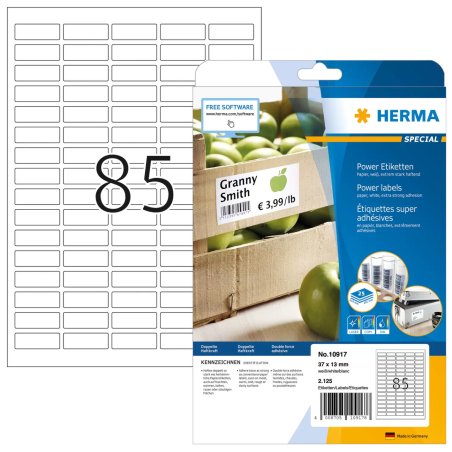 HERMA Power Etiquette SPECIAL, 37 x 13 mm, blanc