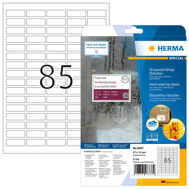 HERMA 8337 étiquette à imprimer Blanc Imprimante d'étiquette adhésive
